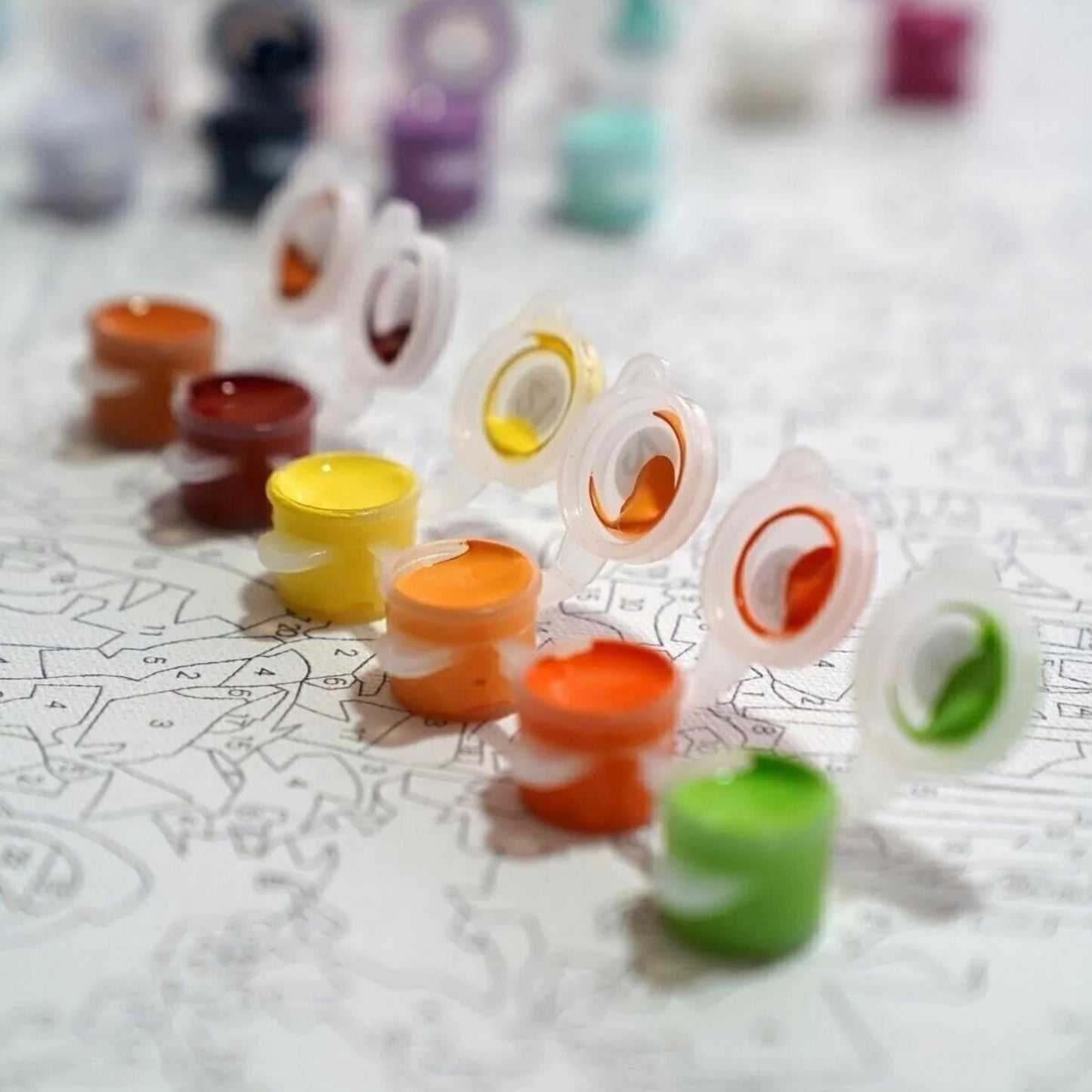 El Yapımı Mini Tuval 10x10 cm Boyama Seti