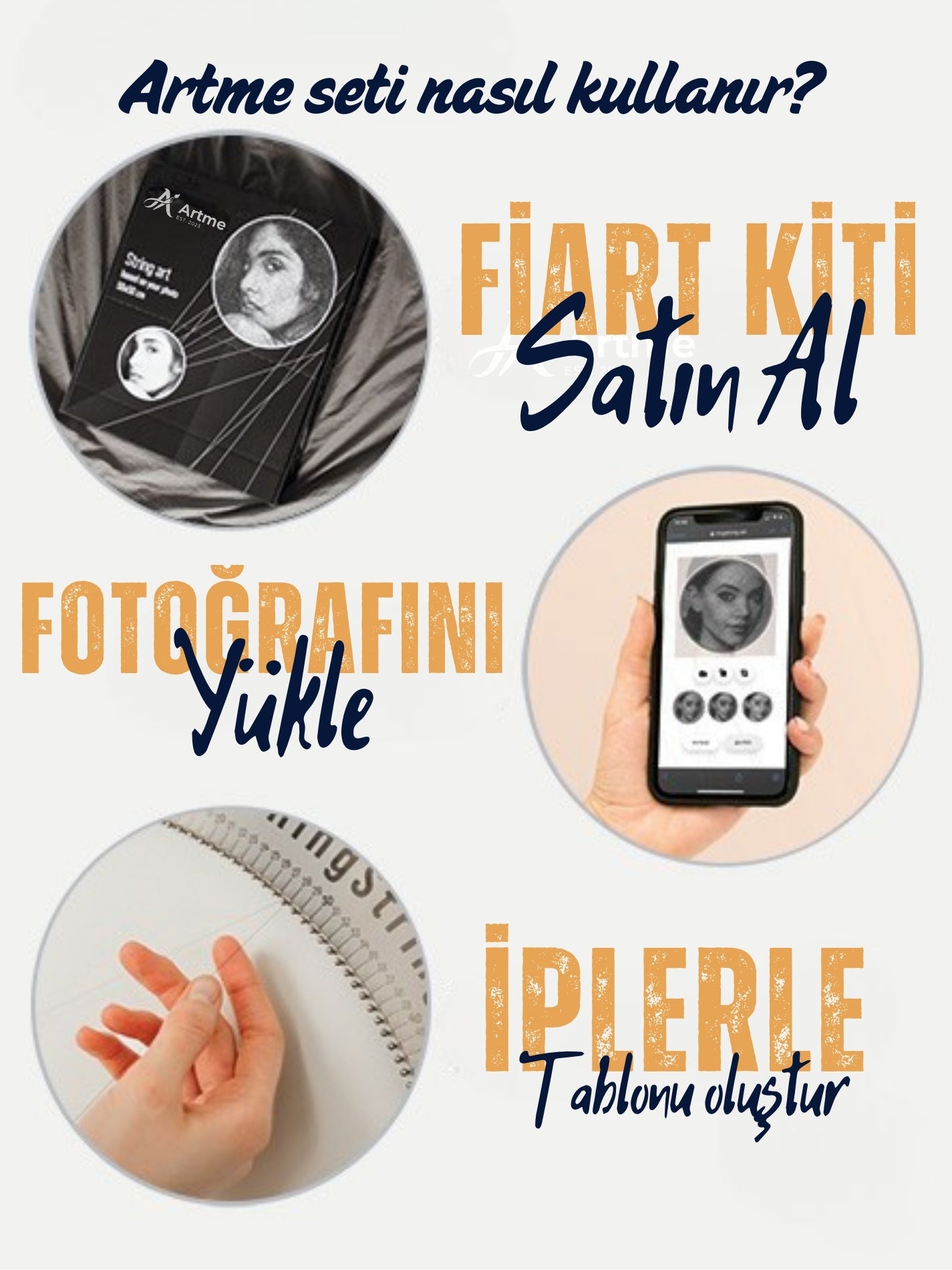 Artme® Kişiye Özel String Art Tablo Kiti