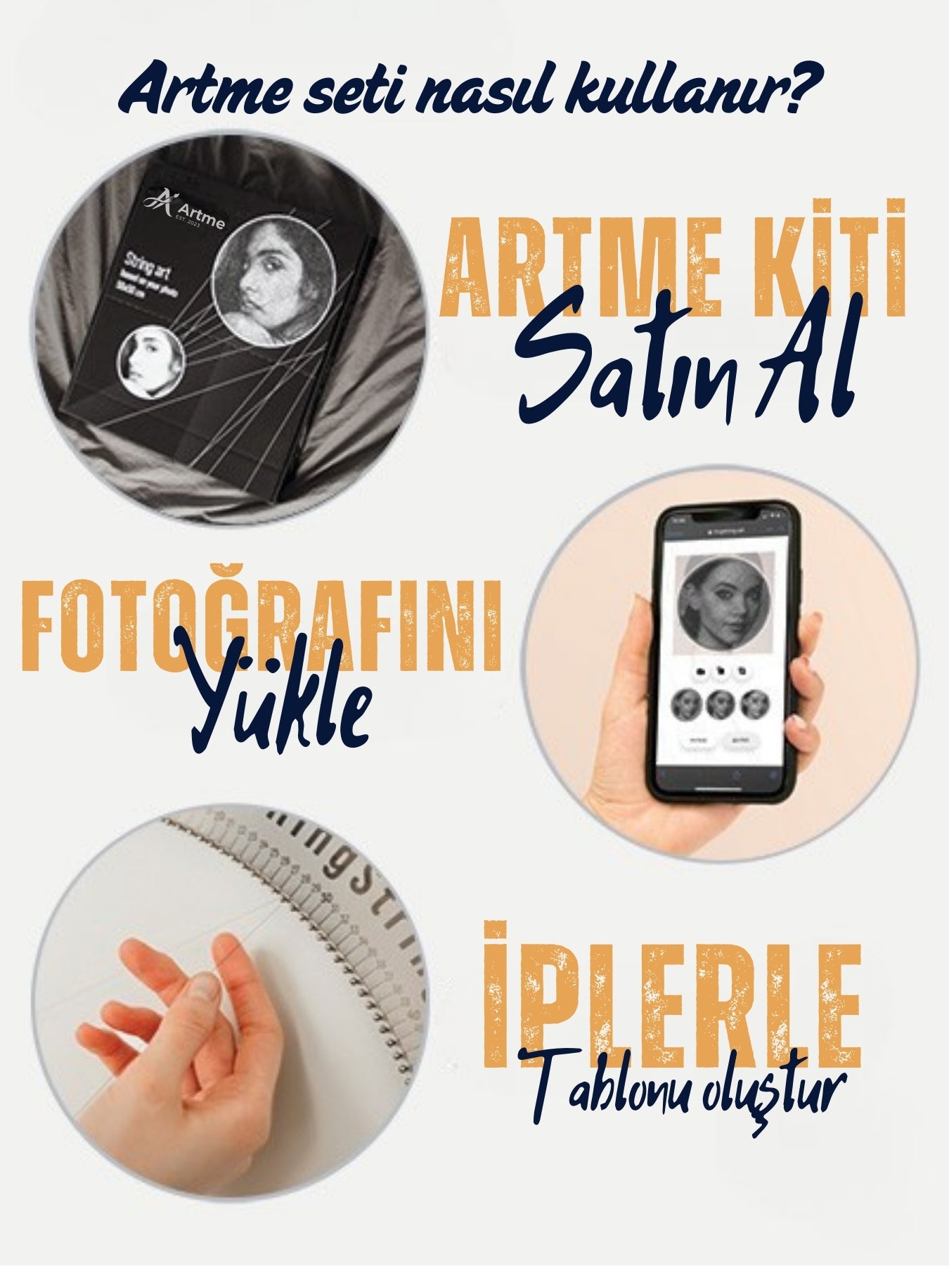 Artme® Kişiye Özel String Art Tablo Kiti