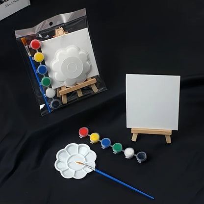 El Yapımı Mini Tuval 10x10 cm Boyama Seti