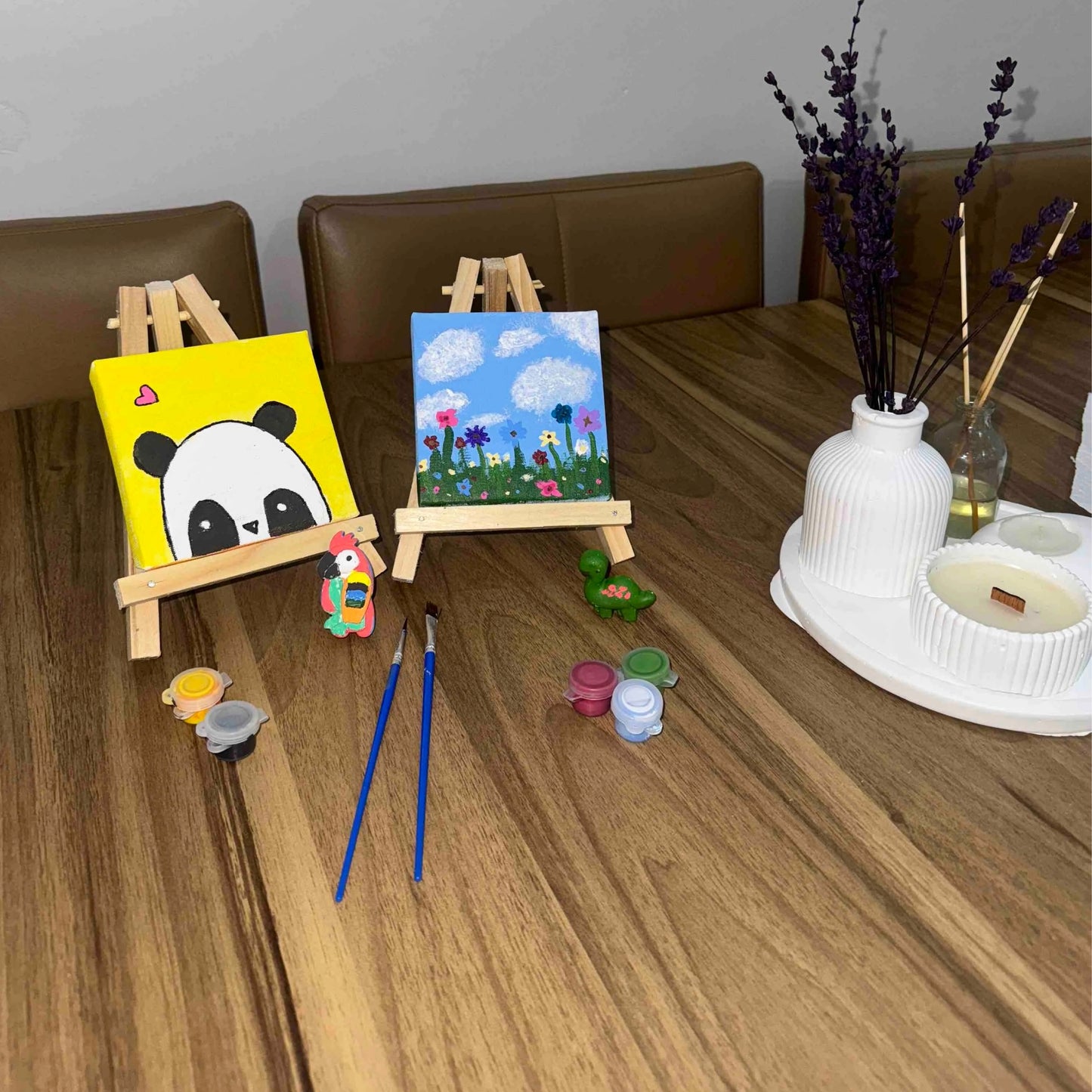 El Yapımı Mini Tuval 10x10 cm Boyama Seti