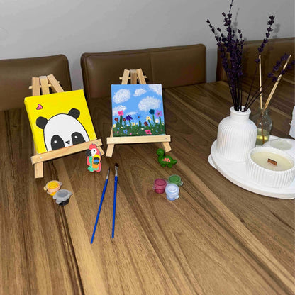 El Yapımı Mini Tuval 10x10 cm Boyama Seti