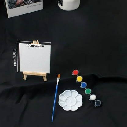 El Yapımı Mini Tuval 10x10 cm Boyama Seti